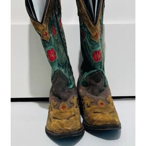 LAREDO Women's Miss Kate Snip Toe Dress Boots Knee High Mid Heel 2-3" Brown Sz 9